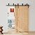 SKYSEN 36in x 84in Double Sliding Barn Doors with 6.6FT Double Track Bypass Barn Door Hardware Kit, Unfinished Spruce Wood, Save Spacing, Easy to Install, Maximum Fit 68in Openning.(36-84-6.6FT-SGJ)