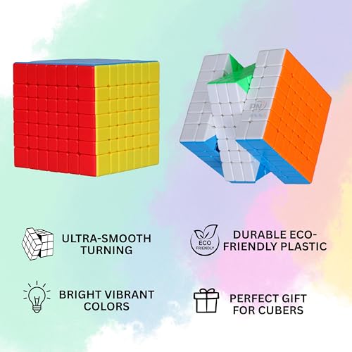 Image of MoYu Meilong Professional Speed Cube, Stickerless Magic Puzzle Cube with Instructions (Size 7x7)