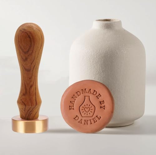 Tampon de poterie personnalisé avec logo en argile pour les amateurs d'artisanat (Poignée E)
