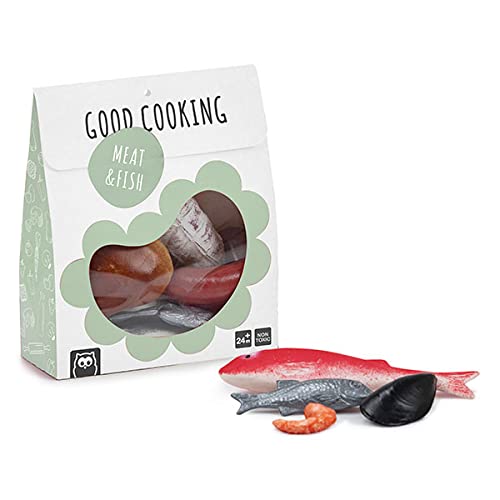 EUREKAKIDS Set Carne y Pescado Eurekakids para niños y niñas 80.0 - Juego Educativo - Simbólico > Cocinitas y complementos > Cocinitas, mercados y complementos
