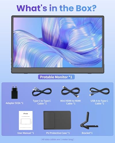 Image of 15.6 inch Wireless Portable Monitor for Laptop Support AirPlay Miracast | FHD 1080P IPS Display,USB-C & HDMI,G-Sensor Auto-Rotate,Plug & Play,Travel Monitor Compatible with PC,Phone,PS4 /5,Xbox,Switch