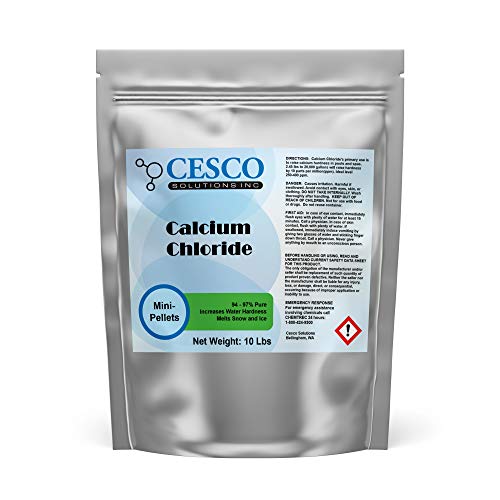 Cesco Solutions â€“ Calcium Chloride Mini Pellets â€“ 94-97% Pure â€“ Ice Melt, Pool Calcium Increaser, Controls Dust & Dirt, Easy Pour, Resealable Package(10 lbs)