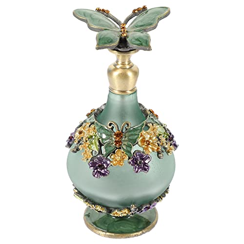 COOLHIYA Botella y Funcional de Perfume 23ml Vintage de Verde Ligera y Recargable para Esencial, Accesorio Decorativo para
