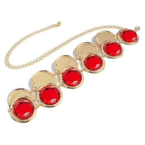 Damen Taillengürtel Kette Anime Cosplay für Halloween Kostüm Cosplay Passende Schmuck Zubehör Dekorative Kristall Cover