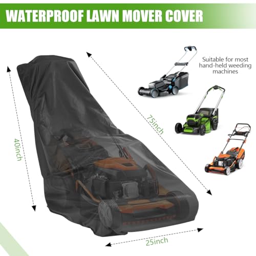 image for KISEER Outdoors Lawn Mower Cover Heavy Duty Waterproof Polyester Oxfor