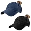 2Pack Womens Criss Cross Ponytail Baseball Cap, Quick Drying UV Protection Breathable Sport Outdoor Sun Hat