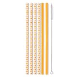 Swig Life Reusable Straws Pumpkins + Orange Tall Straw Set & Cleaning Brush, Each Straw is 10.25 inch Long (Fits Swig Life 20oz Tumblers, 22oz, and 32oz Tumblers)