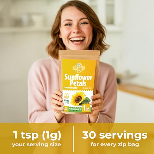 Image of 1 oz. Sunflower Petals Herbal Tea (Petala Helianthi) - 28g Dried Sunflower Petals Tea Te de Petalos de Girasol