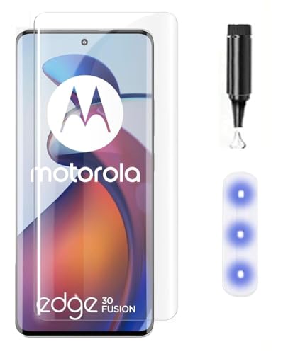 Image of MACLEN Ultra Premium HD Adavnced Glue UV Curved Tempered Glass for Moto Edge 30 Fusion 5G | With HD clearity full curved edge protection and Installation Kit