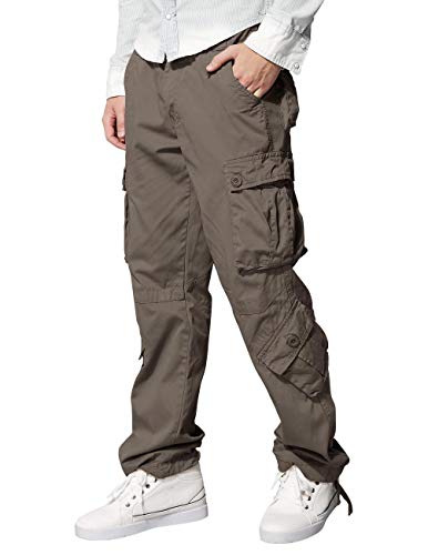 Image of Match Men's Wild Retro Multi-Pockets Utility Casual Cotton Cargo Trousers #3357