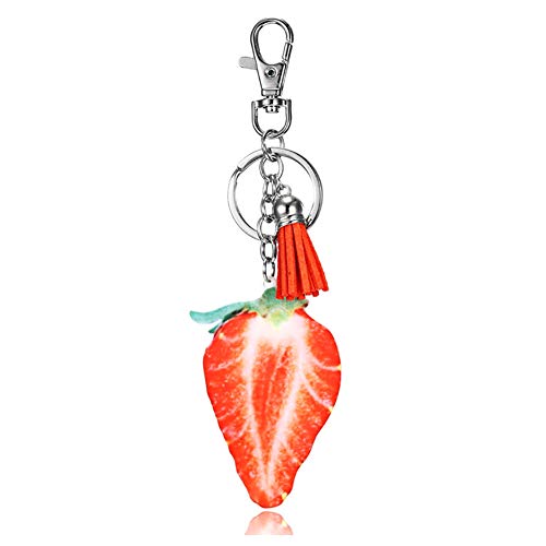 Preisvergleich Produktbild Hacoly Auto Schlüsselbund Anhänger Handtaschenanhänger Taschenanhänger Schlüsselbund Schlüsselringen Obst Erdbeere Vintage Keychain Kreativer Personalisierter Schlüsselanhänger