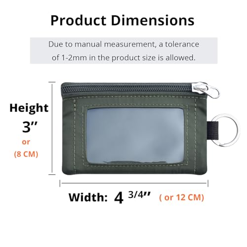 Image of RFID Blocking Travel Wallet with Adjustable Lanyard, Small Nylon Zipper Pouch and Badge Holder for ID, Credit Cards, Cash, Keys, Commuters (AmyGreen)