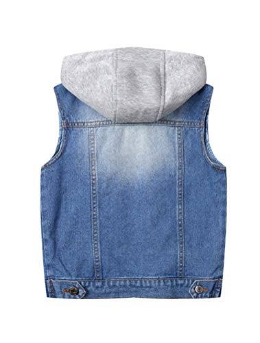 Mallimoda Boys Sleeveless Denim Jacket Girls Jean Vest Hoodies Kids Waistcoat Outerwear2