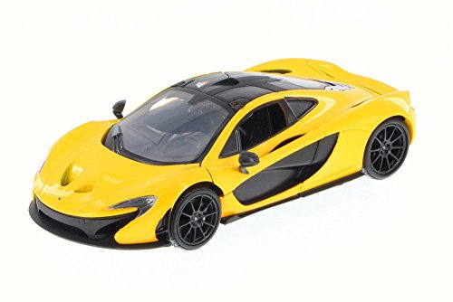 Modelo McLaren P1 Escala 1:24 Diecast Amarillo con Trailer miniatura 2