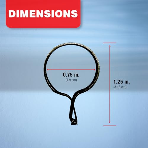 Amazing Drapery Hardware Cafe Rod Clip Rings 3/4 Inch Diameter, Durable Metal, 14 Pack, Black thumb #2