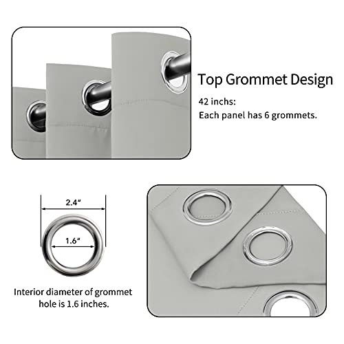 Image of Easy-Going Blackout Curtains for Bedroom, Solid Thermal Insulated Grommet and Noise Reduction Window Drapes, Room Darkening Curtains for Living Room, 2 Panels(42x63 in, Light Gray)