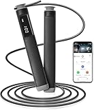 KYTO Smart Jump Rope with App & Counter – High-Speed Adjustable Skipping Rope with Steel Ball Bearings for HIIT, Cardio, Weight Loss, Indoor & Outdoor Fitness for Adults & Kids