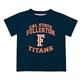 Cal State Fullerton Titans CSUF Boys Game Day Blue Short Sleeve Boys Tee Shirt - Graphics Tee Shirt with Timeless Design Crew Neck T-Shirt Performance Moisture Wicking Fabric – 100% Polyester