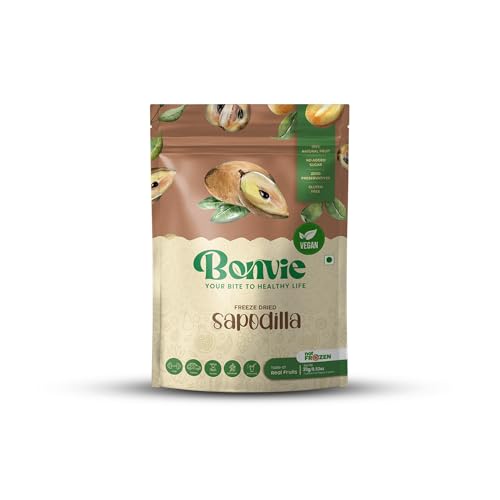 Bonvie Freeze Dried Chikoo Chips 20g | Real Fruit Crispy Bites | No Added Sugar | No Preservatives | Vegan | Gluten Free | Natural Sweet & Crunchy Healthy Snack