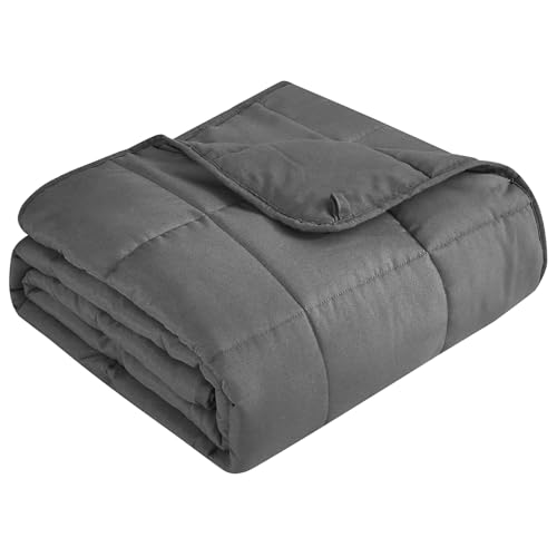 LiyLou Weighted Blanket for Adults (25 lbs 78 85 Grey) King Size Heavy Blanket for 240-260lbs Breathable Weighted Throw Blanket with Glass Beads for All Season Washable