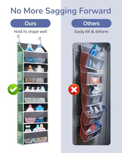 Image of ULG 1 Pack Compact Size Over Door Organizer Slim Door Storage for Small-Sized Doors, 5 Shelves, Dark Gray