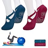 Luckit Yoga Socks with Grips for Women Non Slip Grip Socks Pilates Socks Fitness Socks Anti-Skid Soc