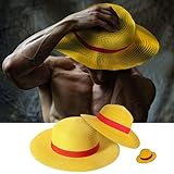 ONEPIECE 2 PCS Cosplay Straw Hat + Hat Pin, Little one you could cosplay Luffy and Large one adult Shanks Looks just like the anime version, The colors are bright and the material is sturdy