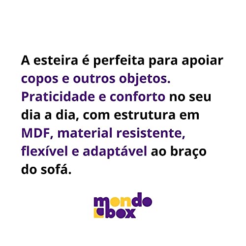 bandeja porta copos flexível com apoio braço de sofá acompanha porta copo
