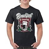 Breakfast of Champions Herren T-Shirt Bierkrug Cannabis Funny Stoner Weed 420 Marihuana Kush Alcohol Brew Craft Herren Tee, Schwarz, Mittel
