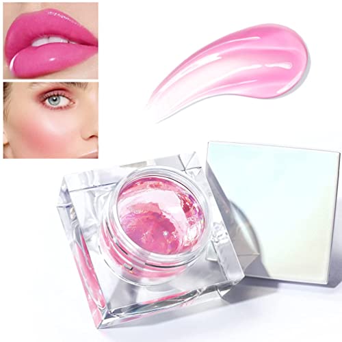 Magic Color Changing Cream For Cheek & Lip, Moisturizing Blush Rouge Warm Change Lipstick Blusher Gel, Transparent Color Changing Lip Gloss Multi Use Cream Liquid Blush Face Lips Cosmetic (Transparent Purple 3#) #TOP25