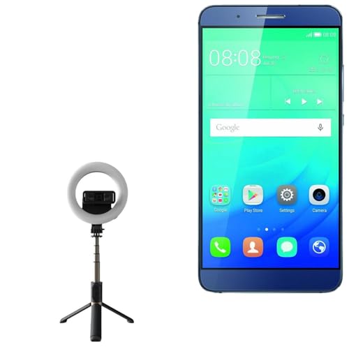 BoxWave Stand and Mount Compatible with Huawei ShotX - RingLight SelfiePod, Selfie Stick Extendable Arm with Ring Light - Jet Black