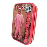 Picture of Boston America A Christmas Story inHe Looks Like a Pink Nightmare in Wintergreen Mint Candy - One (1) Collectible Tin - Pink Bunny Shapped Candies