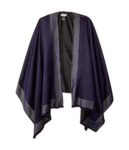 Châle bleu Calvin Klein haut de gamme avec sa douce bordure Lurex