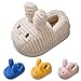 Fashion Cute Autumn and Winter Girls Boys Slippers Flat Soft Warm and Comfortable Solid Color Rabbit Girls Red Shoes (Blue, 2.5-3 Years Toddler)