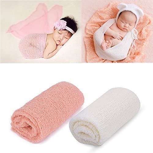 Couverture Emmaillotage Nouveau-Né Surakey - 160x40cm - Extensible - Pour Photos Et DIY - Coton Doux
