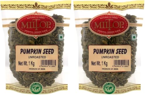 Image of Miltop Premium Raw Unsalted Pumpkin Seed for Eating, 1 KG (Pack of 2)
