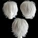S-noilite Unisex Short White Cosplay Wigs Fluffy Straight Women Mens Male Anime Party Costume Heat Resistant Synthetic Hair Wig