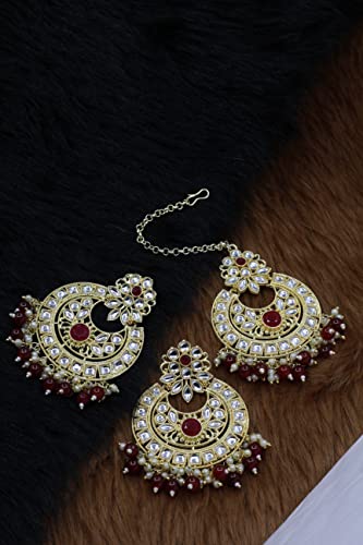 Pendientes Kundan de perlas para bodas y festivales tradicionales 2