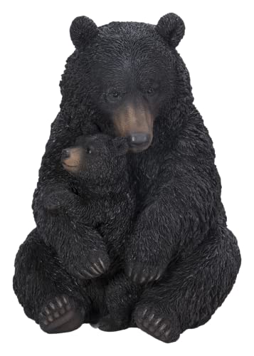 Estatua de oso madre e hijo abrazándose grande