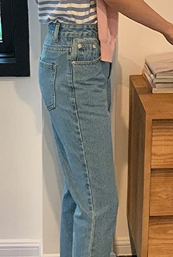 Sorrica Women's Jeans Stretch Straight-Leg Boyfriend Denim Pants3