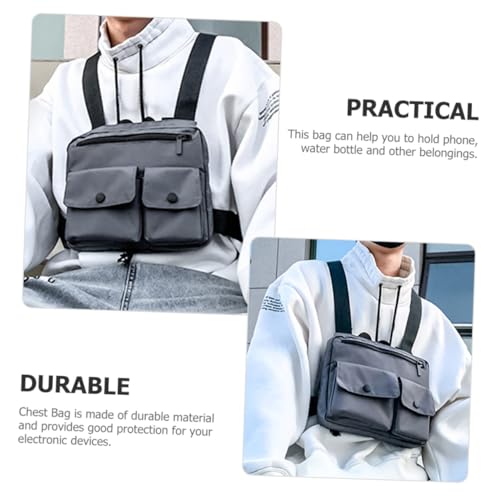 Bolso de pecho para hombre de nylon multifunción con protección electrónica 5