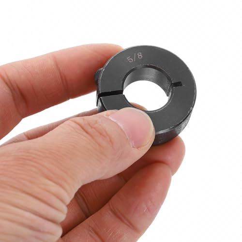 QUARKZMAN 16 Stück Einzelne Geteilte Wellenklemme 5/8 Bohrung Einteilige Klemmklemme 1-5/16 Außendurchmesser 7/16 Dicke Schwarz Oxidiert Stahl Sicherungsschraube Wellenklemme