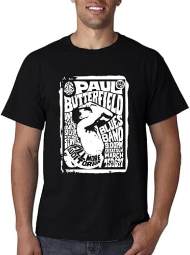 Photo de Men The Paul Butterfield Blues Band Poster T-Shirts Black Summer Fashion Style Women t Shirt M