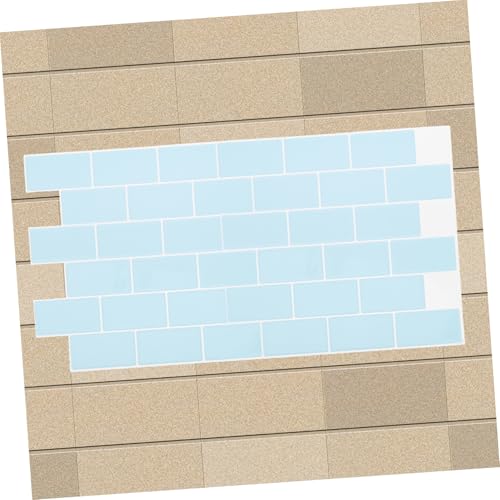Lot de 10 feuilles de papier peint adhésif imperméable Angoily bleu
