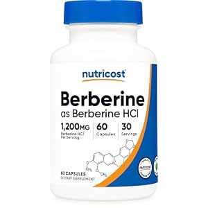 Nutricost Berberine HCl 1200mg , 60 Vegetarian Capsules – Gluten Free & Non-GMO
