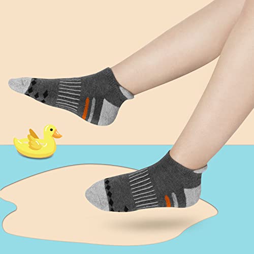 Comfoex 10 Pairs Boys Socks Ankle Athletic Socks For Big Little Kids Cotton Half Cushioned Socks #TOP5