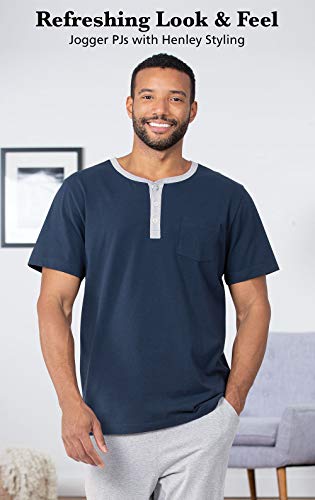 PajamaGram Mens Lightweight Jogger Pants Pajama Set - 100% Cotton PJ Sets for Men, Long Sleeve Men's Sleepwear - Men PJ Set3