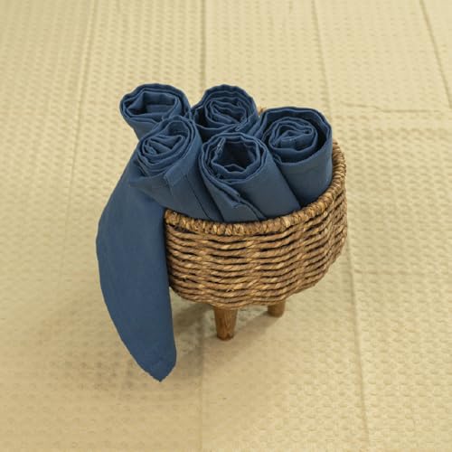 Image of Urban Space 100% Cotton Multipurpose Hand Towel, Kitchen Napkins Set of 6, Dining Table Napkins for Kitchen, Machine Washable & Reusable (Set of 6 - Navy Blue)