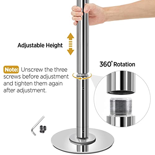 Image of Yaheetech Portable Spinning Static Dance Pole for Home 6.9-9ft Adjustable | Sturdy steel pole holds up to 441 lb, spins smoothly or locks static, and grips securely for home fitness and pole dancing.