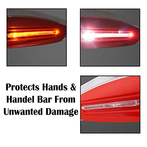 Image of AllExtreme EXTP41B 7 /8 inch 22mm Bike Hand Guard with LED Light Turn Signal Indicator Universal Handle Protector Shield Handlebar Protection Gear Extra Durable (Red)